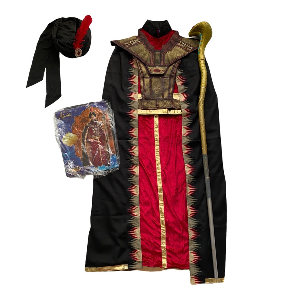NEW Disney Aladdin Live Action Jafar Mens Adult Halloween Costume + Jafars STAFF
